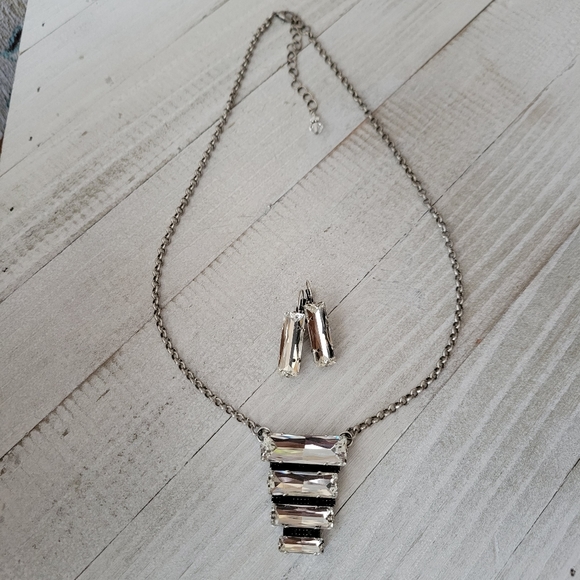 Aurora Crystal Pendant Necklace in Antique Silver - Picture 10 of 11